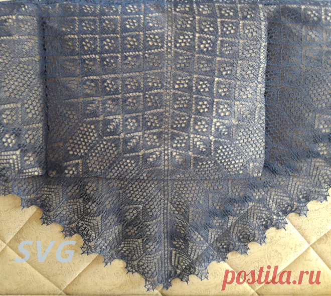 Шаль МЕДОВЫЙ АВГУСТ | SVG Вязание спицами и крючком | Дзен