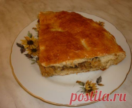 Пирог с капустой и грибами. Базовый рецепт &quot;Тесто, как пух&quot;