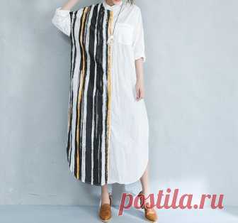 maxi dress cotton, Tunic dress, pockets dress, white dress, women shirt dress 【Fabric】  linen 【Color】 white, black 【Size】 Shoulder width 66cm/ 26 Sleeve 33cm/ 13 Bust 126cm/ 49 Length 123cm/48  Have any questions please contact me and I will be happy to help you.