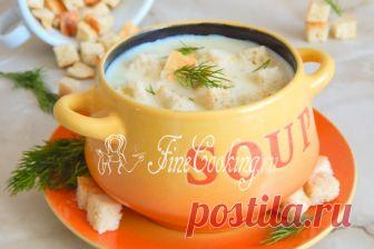 Сырный суп-пюре с гренками