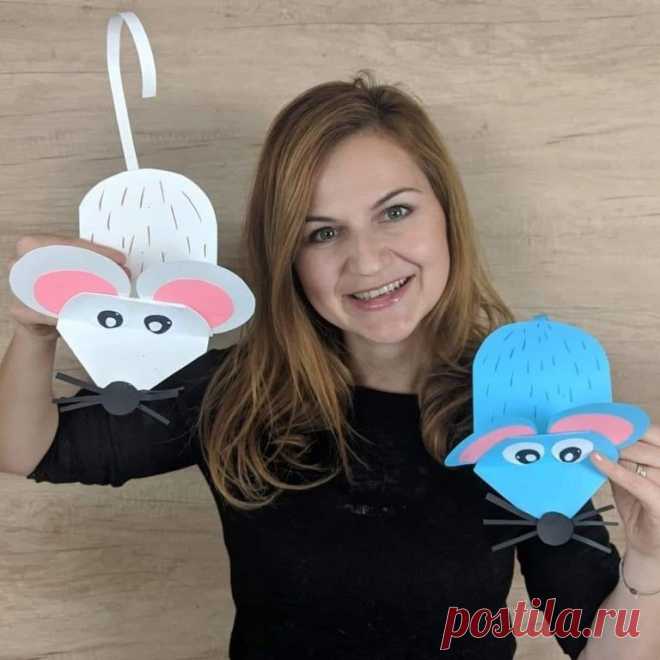 Замечательный символ года из бумаги 🐭