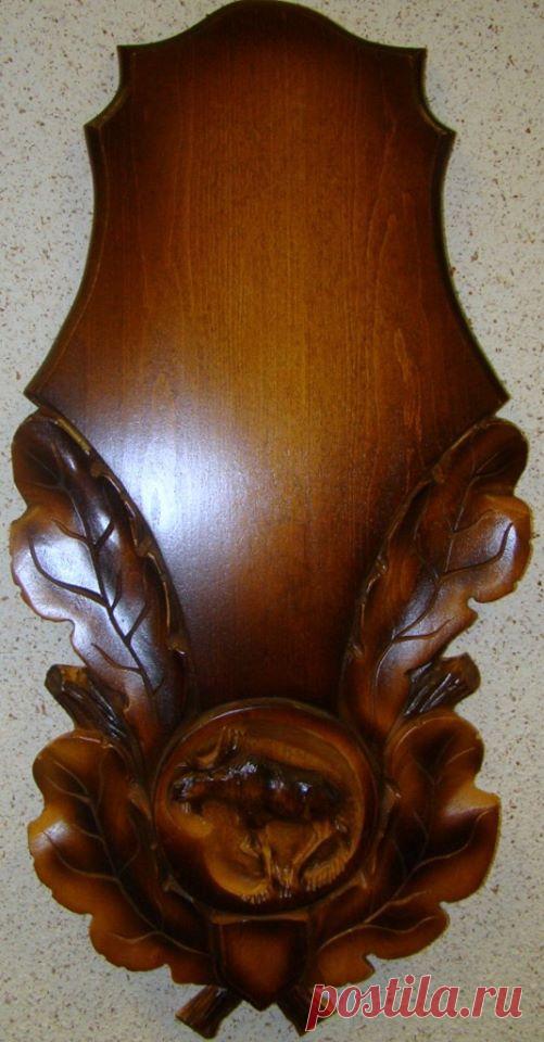 Резные медальоны под рога лося, оленя.