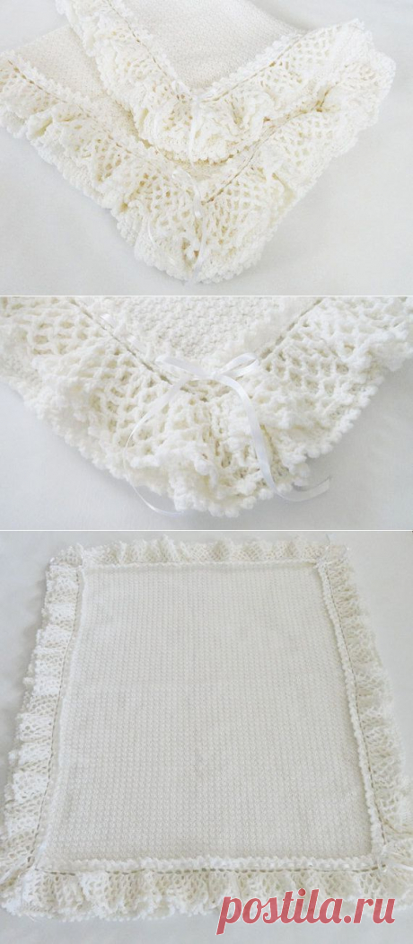 Crochet Baby Afghan Blanket Lacy Ruffles от KnitKnacksCreations