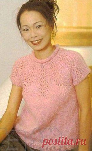 Круглая кокетка спицами.