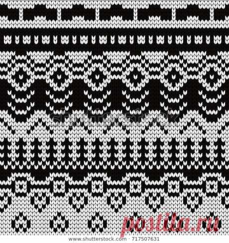 Стоковая векторная графика «Knitted Abstract Seamless Pattern» (без лицензионных платежей), 717507631