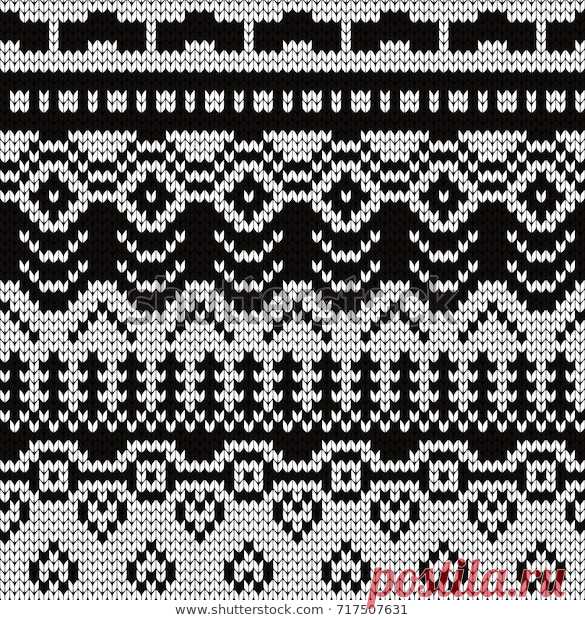 Стоковая векторная графика «Knitted Abstract Seamless Pattern» (без лицензионных платежей), 717507631