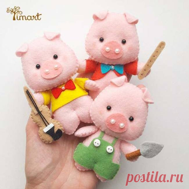 Свинья из фетра своими руками - большие выкройки 2019