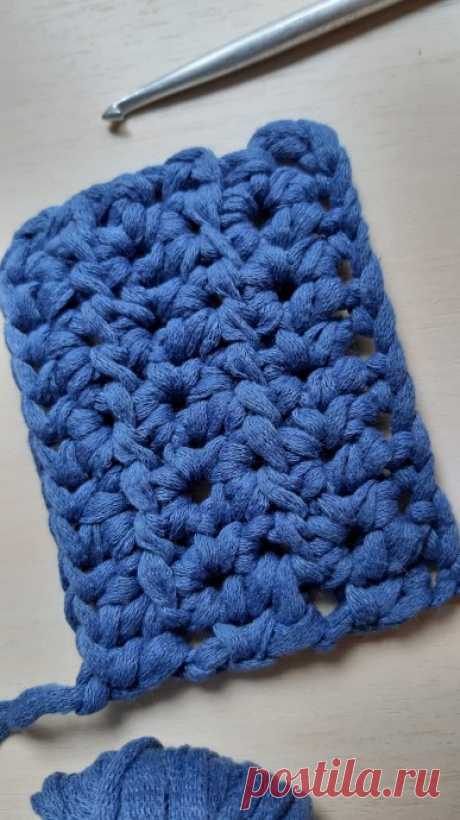 Универсальный узор крючком из полустолбиков с накидом