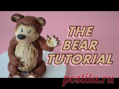 HOW TO MAKE THE BEAR (MASHA CARTOON) CAKE TOPPER FONDANT - ORSO PASTA ZUCCHERO TORTA