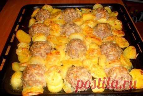 Мясные &quot;ёжики&quot; с картошкой под сыром. | Хозяин и Хозяюшка