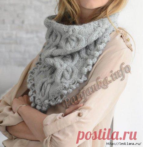 Вязаный снуд объемный