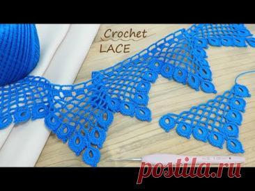 Stunning! Gorgeous Crochet Tape💎 crochet LACE💎Ленточное КРУЖЕВО "Капельки" вязание крючком КАЙМА МК