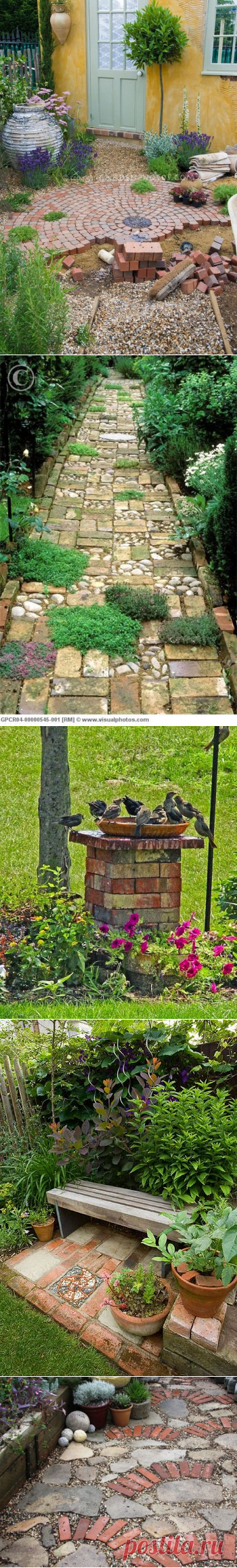 20+ чудесных кирпичных дорожек и других способов использования кирпича, которые украсят ваш сад | Хитрости жизни