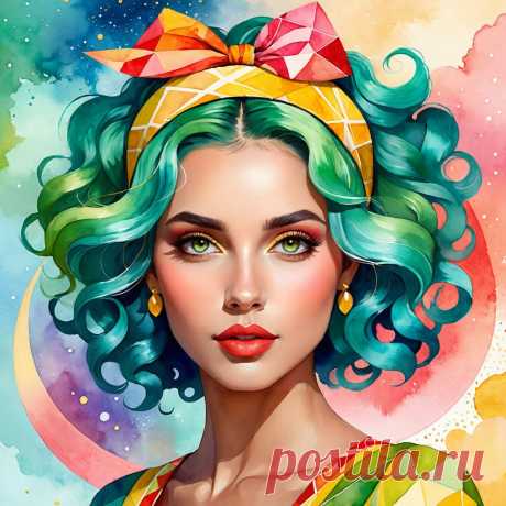 Яркий портрет: геометрия, цвет и современный стиль в цифровом искусстве. Нейросеть Stable Diffusion - Stable Diffusion 1.5 / SDXL примеры промтов - Форум ИИ о нейросетях - Yes Ai