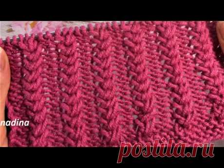 БЫСТРЫЙ Узор - Резинка для Шапки, Кардигана, Берета.../ knitting pattern/.