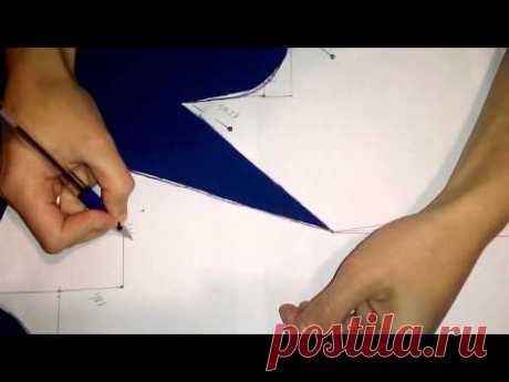 Нагрудная вытачка в выкройке по методу Любакс. The chest tuck on the pattern