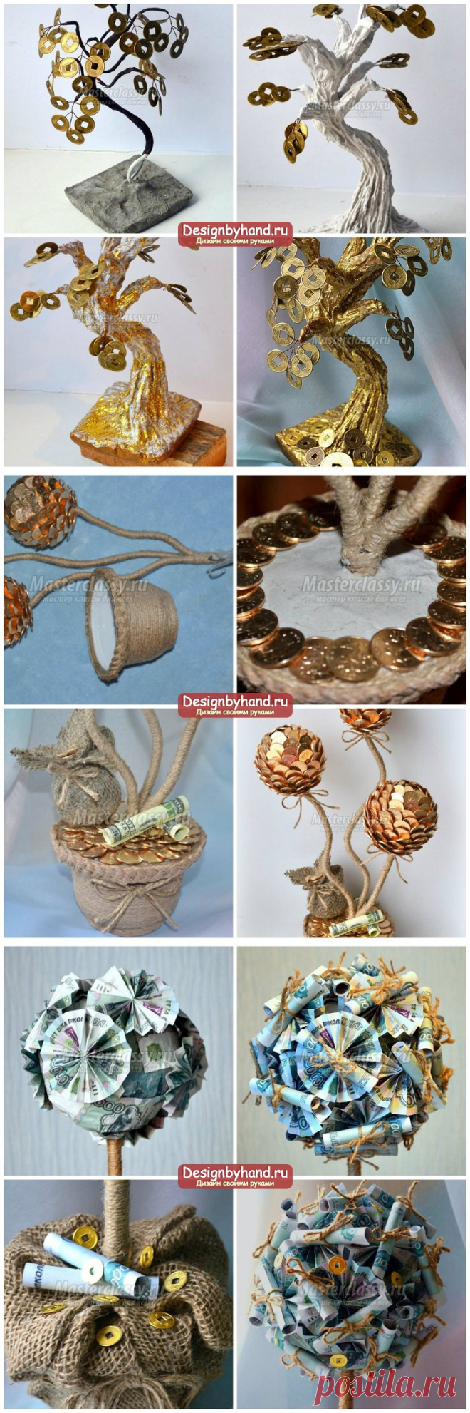 Денежное дерево своими руками. Подробные фото мастер-классы