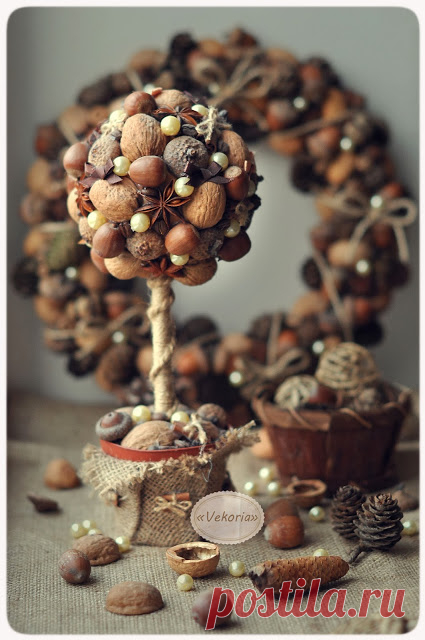 Как DIY Сосновый конус венок и Topiary