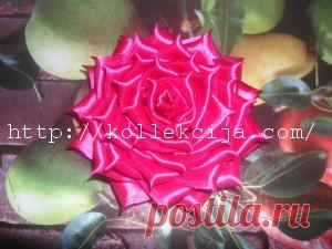 Как сделать розу из атласной ленты | Своими руками — интернет журнал