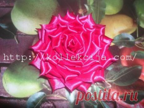 Как сделать розу из атласной ленты | Своими руками — интернет журнал