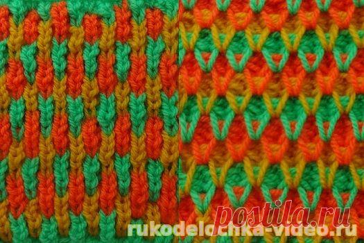 Трёхцветный узор спицами - 22 Февраля 2017 - Видеоуроки по вязанию и шитью Натальи Зайцевой