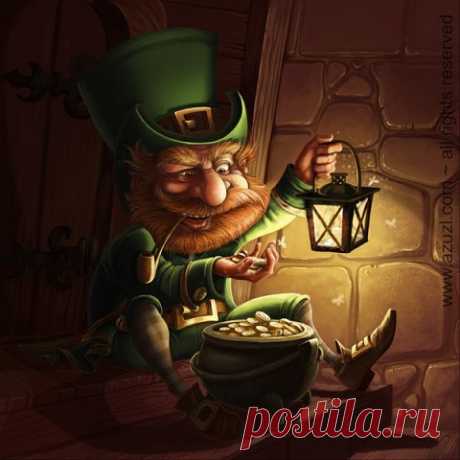 Лепрекон – ирландский гном,
Он по книжкам нам знаком!
Золотых монет горшочек,
Охраняет днём и ночью!
Не отдаст их никому,
Всё ему лишь одному!
Он одет в зелёный цвет,
Не поймать его в сто лет!