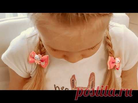 Прическа Два дракончика с ободком из кос. Детские прически - YouTube