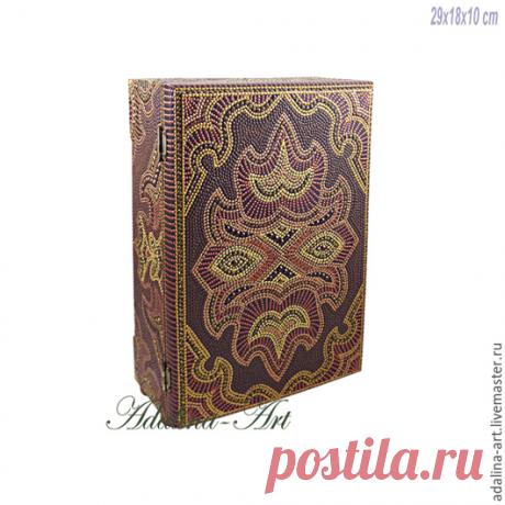 Купить БРАУН мини-шкаф Точечная роспись - шкатулка, шкатулка для украшений, шкатулка деревянная