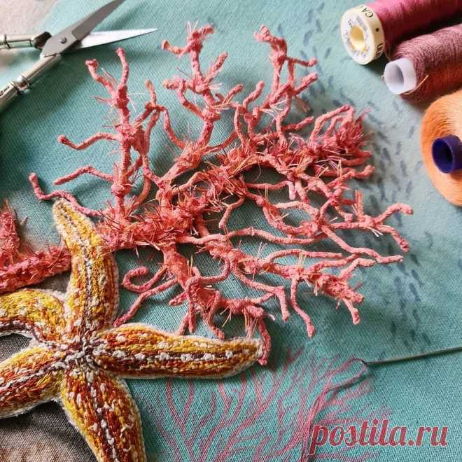 Объёмные вышивки, воспевающие красоту дикой природы: рукодельный instagram недели — Мастер-классы на BurdaStyle.ru
