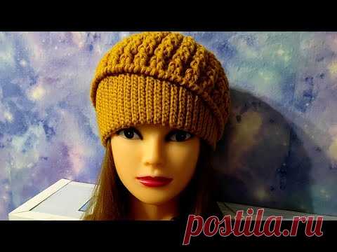 Шапочка объемным узором крючком. Подробный М.К. для новичков. - YouTube