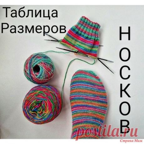 Таблицы размеров носков. Дополнила   *****************  Как рассчитать количество петель для вязаных носков.  Начинающие вязальщицы сталкиваются с такой сложностью, как набор петель. Сколько нужно?