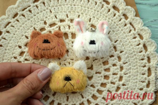 Мастерим зайко-брошь своими руками...