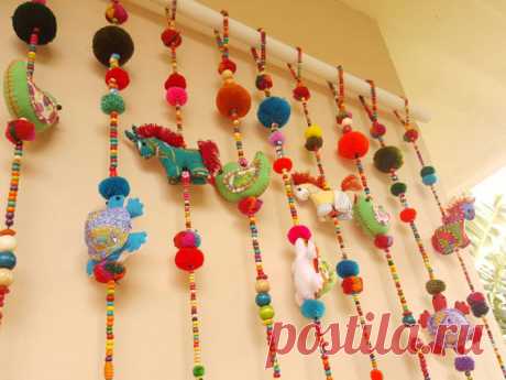 Door decor in 100% Handmade Cute Doll Beads от IndycraftsDesigns