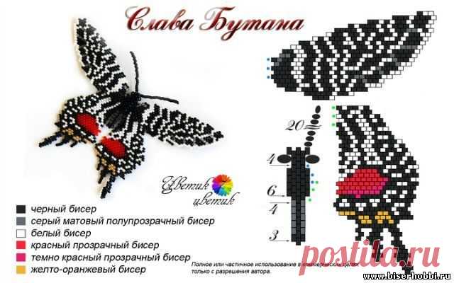 Бисером Бабочка шаблон / из бисера бабочки / Pinterest
