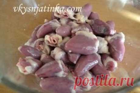 Салат с куриными сердечками и грибами - oчень вкусный салат из простых ингредиентов | Четыре вкуса