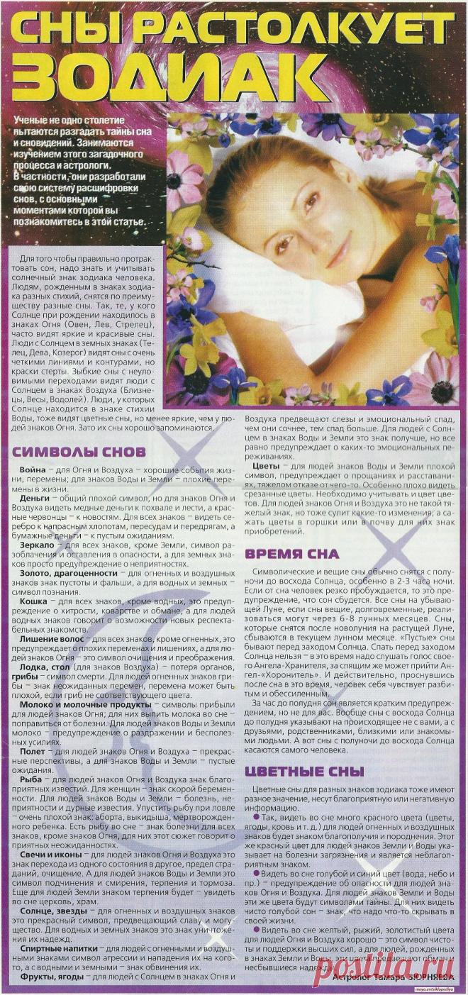Сны растолкует зодиак