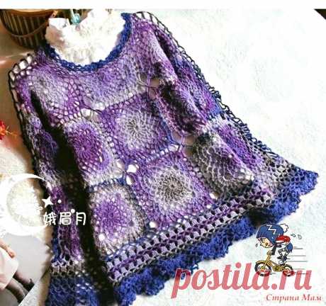 Идея. Чудесная кофточка из мотивов 
#идея_@crochet_group #кофточка #мотив
