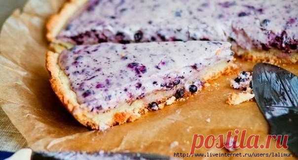 Черничный пирог с творогом.