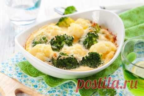 Гратен из цветной капусты и брокколи с сыром: великолепное сочетание! Вкусно и полезно!