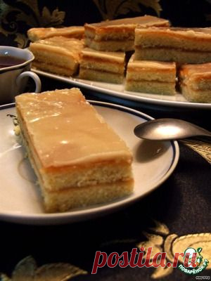 Пирожное "Полоска" с фруктовой помадкой - кулинарный рецепт