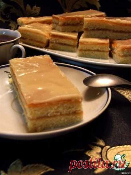 Пирожное &quot;Полоска&quot; с фруктовой помадкой - кулинарный рецепт