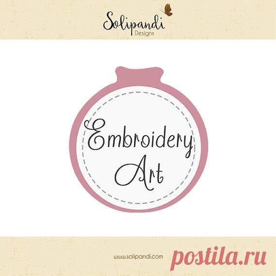 Premade Logo & Watermark // Embroidery Art // Handmade