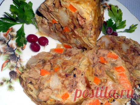 Домашний зельц из куриной печени