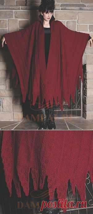 Вязаная накидка-пальто | DAMские PALьчики. ru