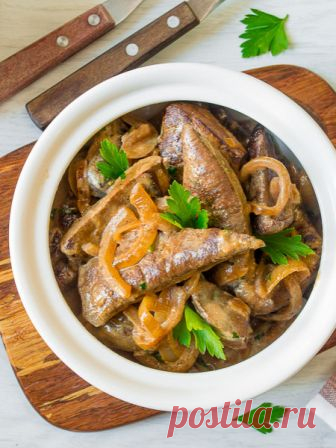 Рецепт печени по-строгановски на Вкусном Блоге