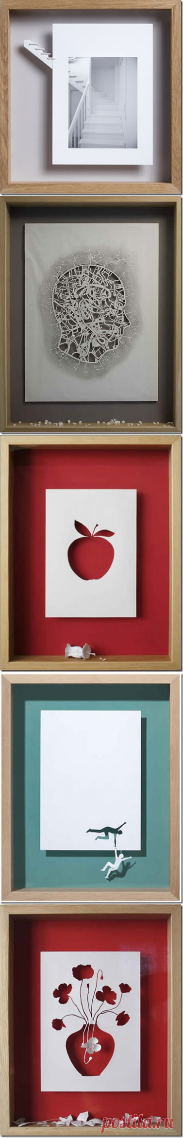 Идея оригинальных бумажных картин в рамках - Nebka.Ru