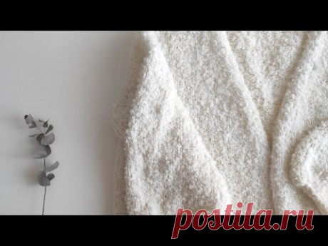 Кардиган из букле спицами описание