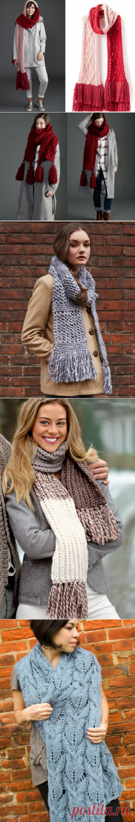 Шарф из толстой пряжи спицами: 17 моделей с описанием, схемами и видео МК
