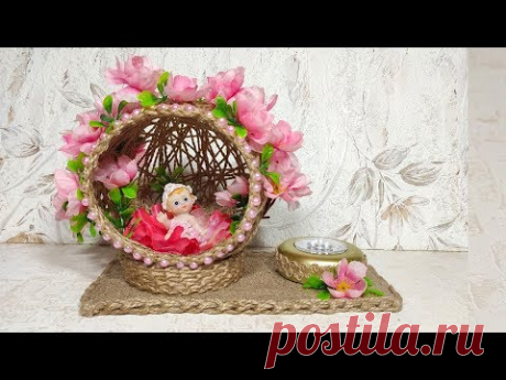 Поделки из джута. Светильник ангел своими руками.