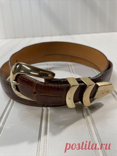 Onyx by Brighton Vintage Brown Crocodile Leather Print Belt Size 42  | eBay Find many great new & used options and get the best deals for Onyx by Brighton Vintage Brown Crocodile Leather Print Belt Size 42 at the best online prices at eBay! Free shipping for many products!